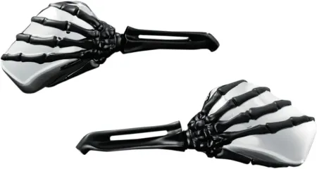 Kuryakyn Skeleton Hand Mirrors Black Stem and Chrome Head (1764)
