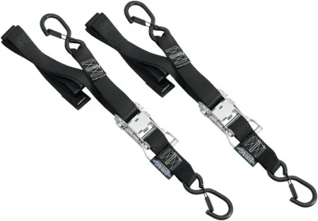 Drag Specialties 1.5 inch Ratchet Tie Downs in Black Finish (3920-0181)