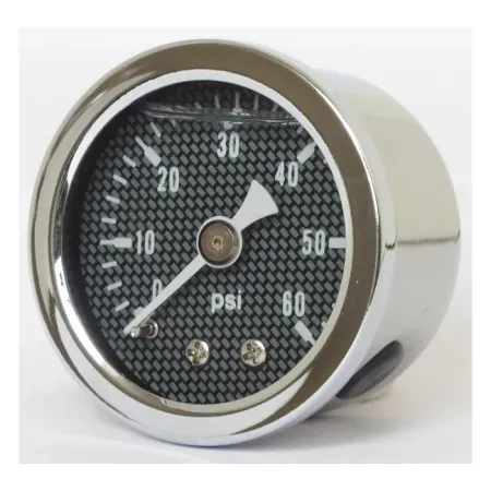 Marshall 0-60 PSI Oil Pressure Gauge Stainless Housing With Carbon Fiber Face (CF00060-CLAM)