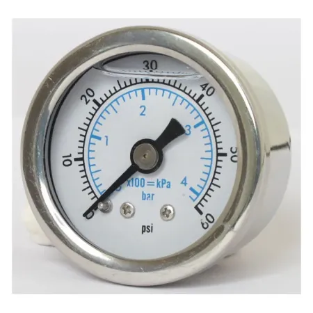 Marshall 0-60 PSI Oil Pressure Gauge White Dual Scale Face With Stainless Housing (WS00060-CLAM)