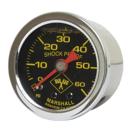Marshall 0-60 PSI Oil Pressure Gauge Midnight Face With Stainless Housing (MNS00060-CLAM)
