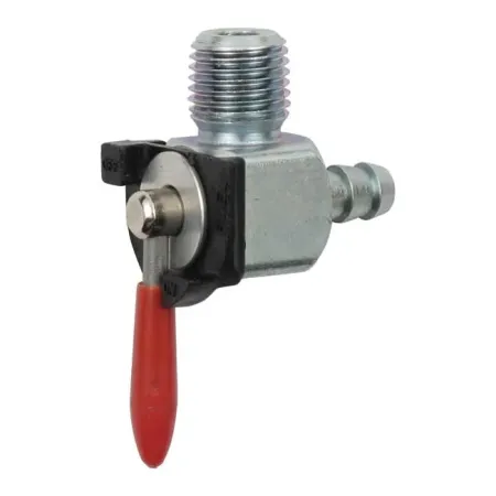 DOSS Red Handle Petcock Rear Outlet in Zinc Plated Steel (71995)