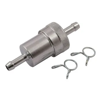 Doss Aluminum Fuel Filter In Chrome For 5/16 Inch Fuel Lines (14-102)