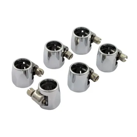 DOSS Econ-O-Fit Clamps in Chrome Finish For 1/4 Inch ID Fuel Hose Models (6 Pack) (70-097C)