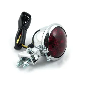 Doss LED Bates Style Taillight With Red Lens In Chrome (77235)