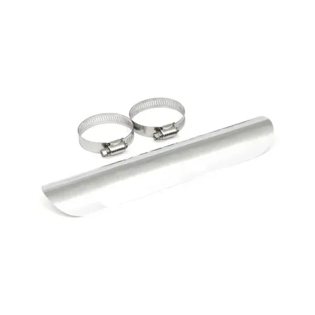 DOSS 10 Inch Long Smooth Heat Shield in Chrome Finish For 1-3/4 Inch Exhaust Pipes (76252)