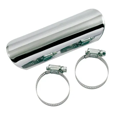 Paughco 6 Inch Long Straight Heat Shield in Chrome Finish For 1-3/4 Inch Exhaust Pipes (625-6)