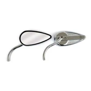 DOSS Retro Teardrop Mirror Set In Chrome Finish (Radii Contoured Round Stem) (18-210)