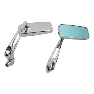 DOSS Blue Tinted Brickk Adjustable Stem Mirror Sets With Slotted Stem In Chrome Finish (18-383)