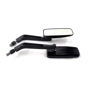 DOSS Action Mirror Set In Black Finish With Rigid Stem (10mm) (301-445)