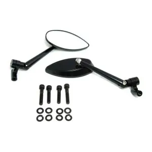 DOSS Deepcut Mirror Set In Black Finish (Double Jointed Stem) (77118B)