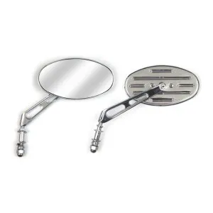DOSS Slotted Cateye Mirror With Short Stem And Chromed Finish (Sold Individually) (18-179)