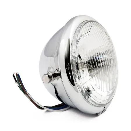 DOSS 5 3/4 Inch Side Mount Bates Style Headlamp In Chrome Finish (5 1/2S-E-A489)