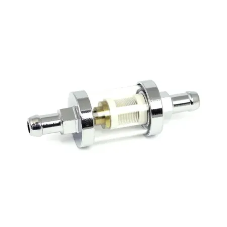 Doss Clear-View Fuel Filter, 3/8 Inch ID in Chrome Finish (14-218)