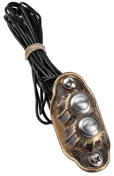 Kustom Tech 2 Buttons Deluxe Line Switch Housing In Raw Brass (20-172)