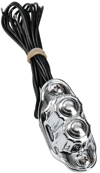 Kustom Tech 2 Buttons Deluxe Line Switch Housing In Chrome (20-175)