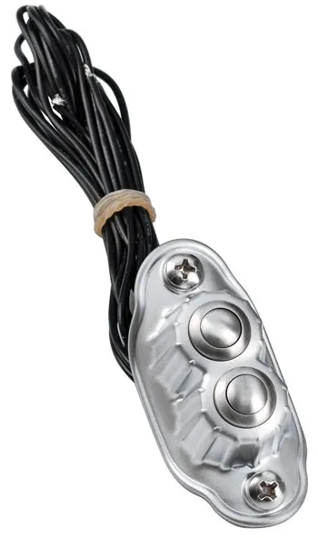 Kustom Tech 2 Buttons Deluxe Line Switch Housing In Satin Chrome (20-176)