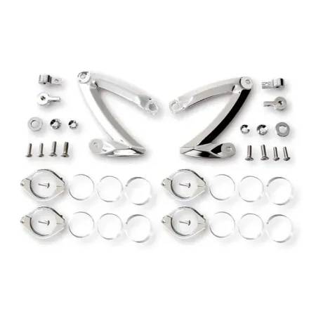 Doss Headlamp Bracket Z-Style Aluminium in Chrome Finish For 42-43mm Fork Tubes (220-6809)