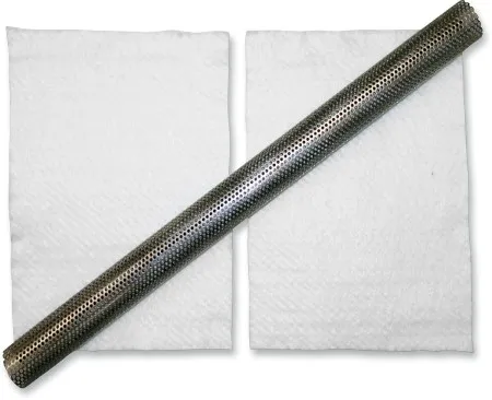 LA Choppers 1.5 Inch Outer Diameter By 24 Inch Long Baffle With Packing in Stainless Steel Finish For Universal Fitment (Sold Each) (LA-1215-24P)