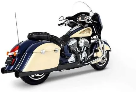 Rinehart Racing 4 Inch Touring Slip-Ons In Black With Black End Caps For 2014-2020 Indian Dark Horse, Classic & Vintage Motorcycles (500-0501) 