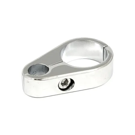Doss Clutch Cable Clamps, Smooth, 1 1/4 Inch ID, 1 Hole 10mm in Chrome Finish (51-609)