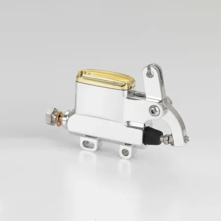 Kustom Tech Deluxe Wire Operator Master Cylinder 14mm (9/16 Inch) Bore In Aluminium & Polished Brass Finish (40-282)