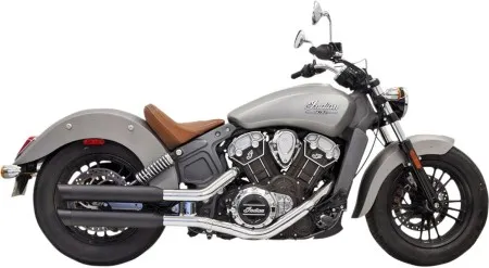 Bassani 3 Inch Slip On Mufflers Slash Cut In Black For 2017-2024 Indian Scout (8S27BSB)