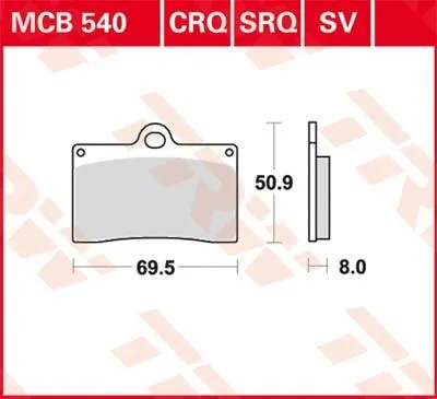 TRW SV Sinter Performance Street Front Brake Pad For 2009-2013 Indian Models (MCB540SV)