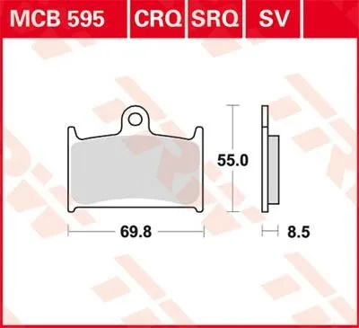 TRW SV Sinter Performance Street Front Brake Pad For 2011-2016 Indian Models (MCB595SV)