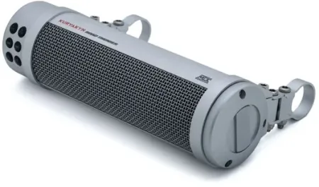 Kuryakyn Road Thunder Sound Bar Plus by MTX In Silver Finish For Multi Fitment 7/8 Inch Handlebar Through To 1 1/4 Inch Handlebars (2719)