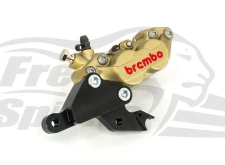 Free Spirits 4 Piston Front Brake Caliper In Gold For Indian 2015-2026 Scout Models (103801)