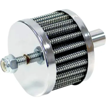 K&N Crankcase Vent Filter 1/2 Inch Steel Base in Chrome Finish With Studs (62-1100)