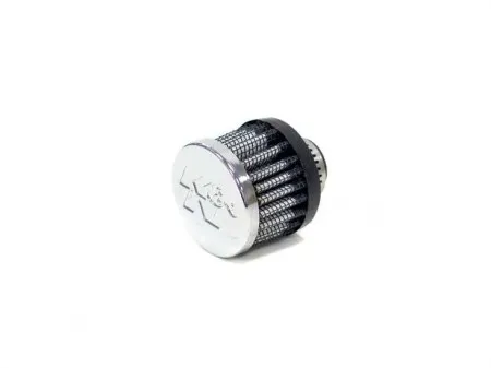 K&N Crankcase Vent Filter 5/16 Inch Rubber Base in Chrome Finish With Stud (62-2470)