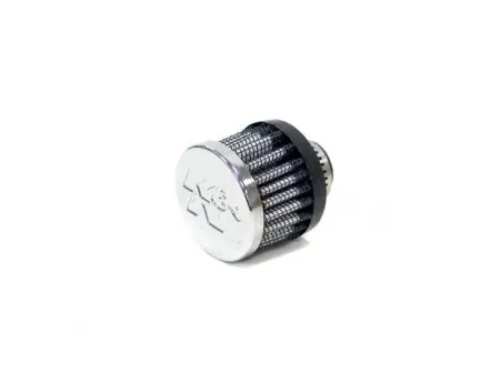 K&N Crankcase Vent Filter 1 Inch Rubber Base in Chrome Finish With Stud (62-1370)