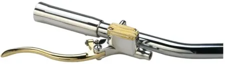 Kustom Tech Deluxe Line Brake Master Cylinder With 12mm Bore In Polished Aluminium & Brass Finish (20-300)