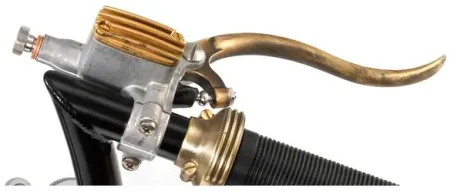 Kustom Tech Deluxe Line Brake Master Cylinder With 14mm Bore In Raw Aluminium & Brass Finish (20-501)