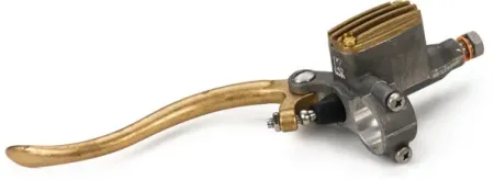 Kustom Tech Deluxe Line Clutch Master Cylinder With 14mm Bore In Raw Aluminium & Brass Finish (20-511)