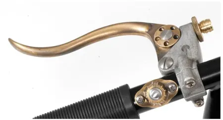 Kustom Tech Deluxe Line Clutch Lever Assembly In Raw Aluminium & Brass Finish (20-550)