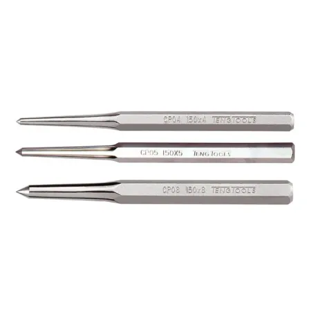 Tengtools Center Punch Hardened Steel Striking Tool, 12mm x 12mm x 150mm Long (117021303)