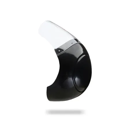 C-Racer Universal Cafe Racer ABS Mask No1 With Clear Plexiglass Windshield Unpainted Black (MCR1)