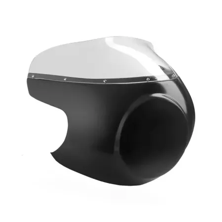 C-Racer Universal Cafe Racer Mask No7.1 With Clear Plexiglass Windshield in Black ABS Plastic Finish (MCR7.1)