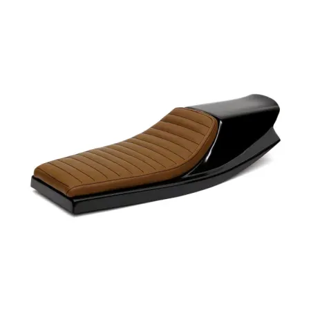 C-Racer Flat Racer Seat in Dark Brown Finish & Unpainted Black Seat Pan, 20mm Foam Thick, Synthetic Leather, Seat Pan ABS Plastic For Universal use (SCR14-DBR-L-B)