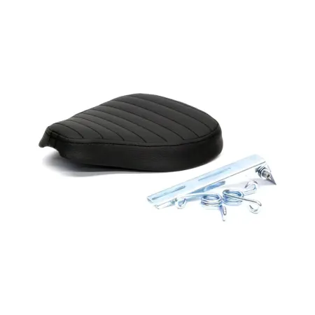 C-Racer Bobber Solo Seat Small in Black Finish 20mm Thick Foam, Synthetic Leather, ABS Plastic Base For Universal Use (SCR11-BL-L-B)