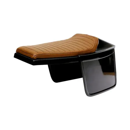 C-Racer, Flat Racer Seat With Side Number Plates in Dark Brown Finish 20mm Thick Foam, Synthetic Leather, ABS Plastic For Universal Use (SCR4-DBR-L-B)