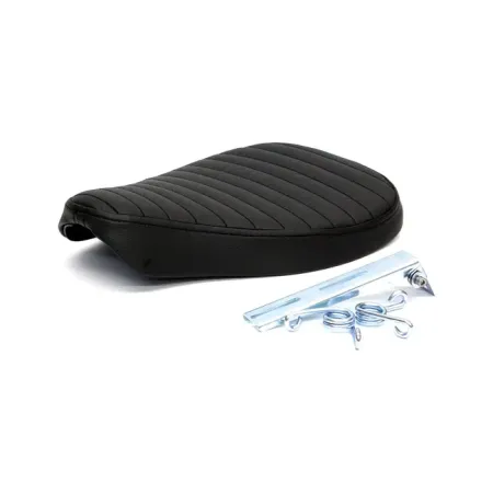 C-Racer Bobber Solo Seat Large in Black Finish Synthetic Leather For Universal Use (SCR9-BL-L-B)