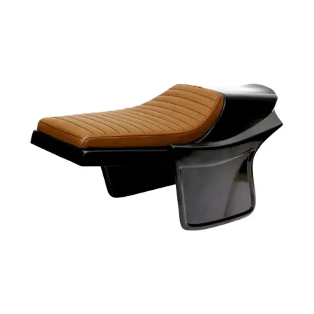 C-Racer Dirt Racer Seat in Dark Brown Finish Synthetic Leather With Side Number Plates For Universal Use (SCR14.1-DBR-L-B)