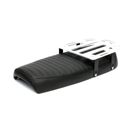 C-Racer Fat Scrambsadle Scrambler Seat in Black Finish for Universal Use (SCRF4LR-BL-L-B)