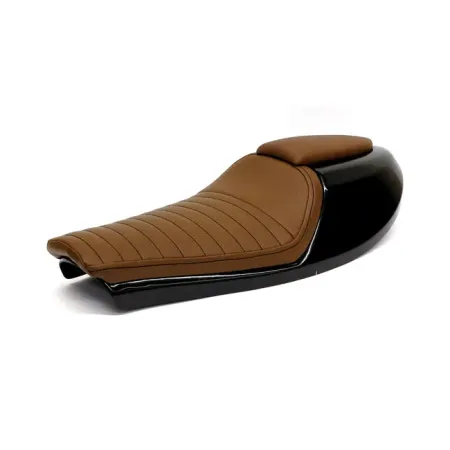 C-Racer Neo Classic Seat With Synthetic Leather Covered Seat Cowl Cover in Dark Brown Finish For Universal Use (SCR7.2-DBR-L-B)