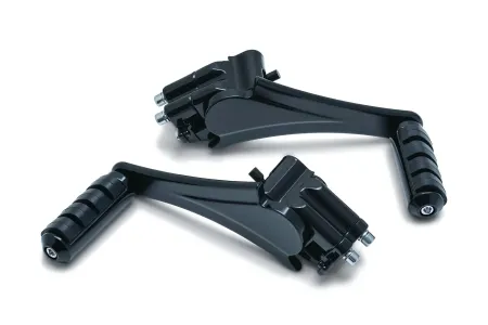 Kuryakyn Adjustable Passenger Footpegs In Gloss Black Finish For Touring 2010-2025 Models (7059)