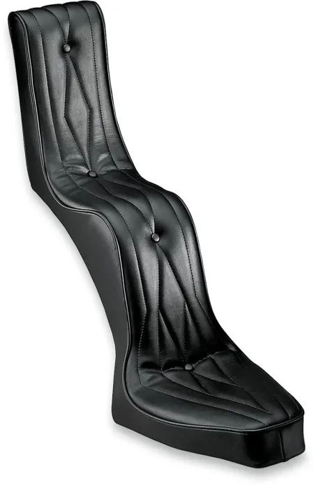 Drag Specialties Vinyl Queen Rear 2-Up Seat in Black (DS-907200)